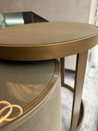 Belgravia Brass Shargreen Side Tables inc. Glass (Set of 2) Kevin Simba