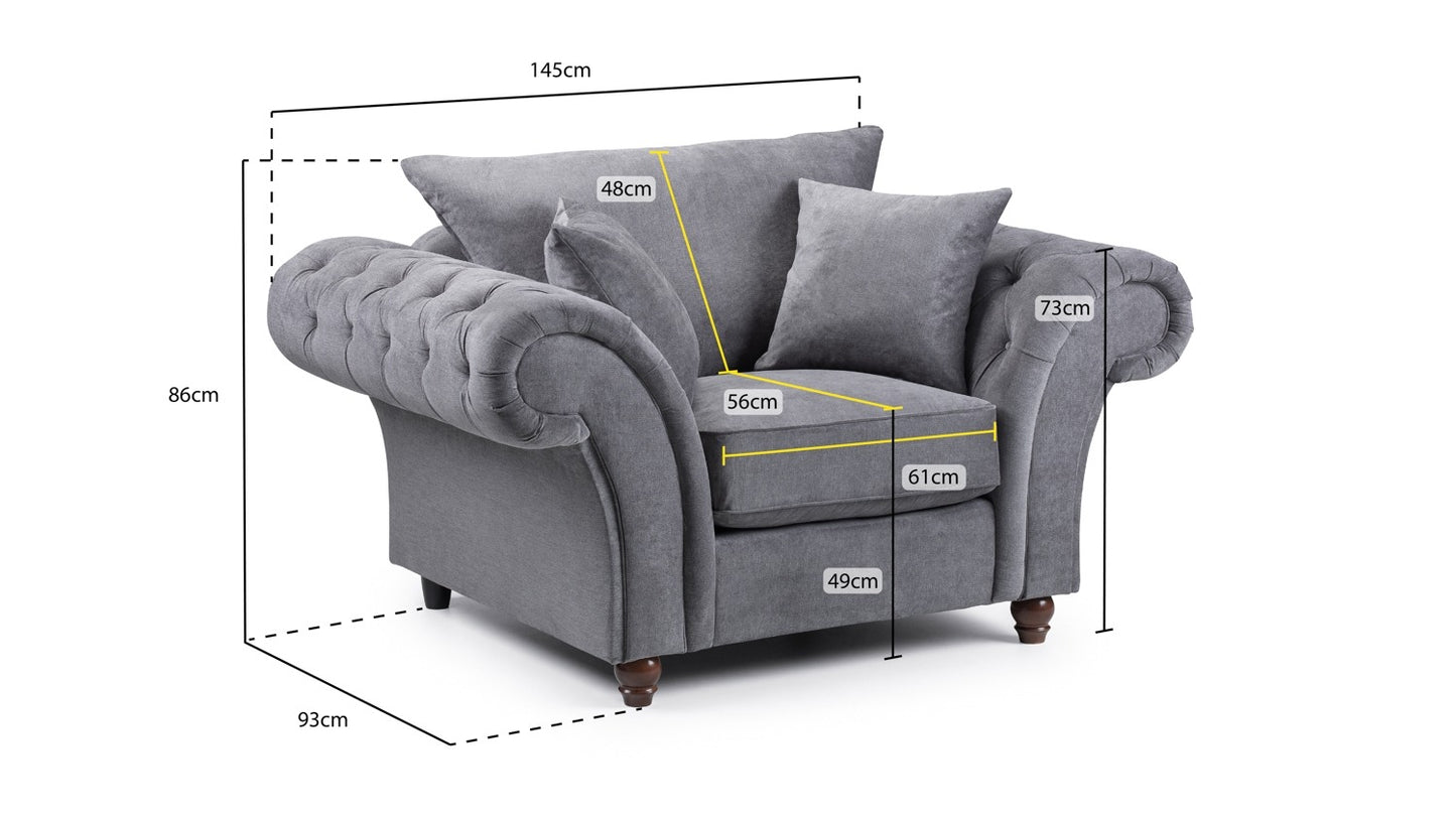 Windsor Fullback Sofa Armchair Grey Home Store Living