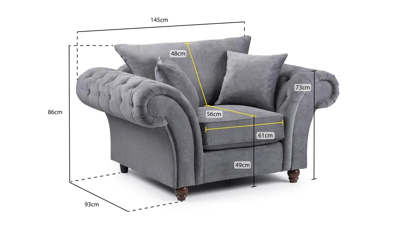 Windsor Fullback Sofa Armchair Grey Home Store Living