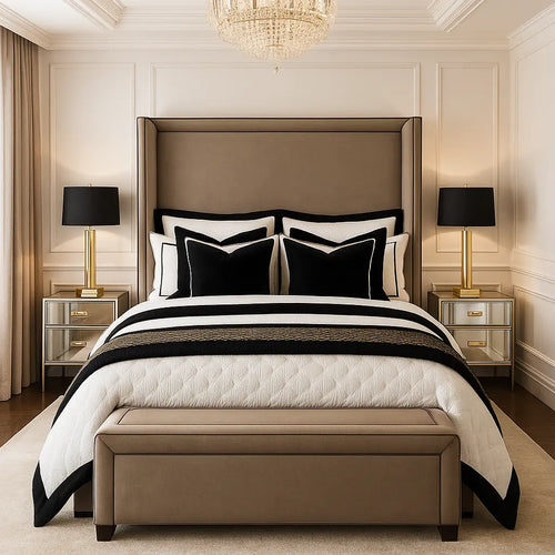 Winged Elizabeth Upholstered Bed Frame Home Store Living