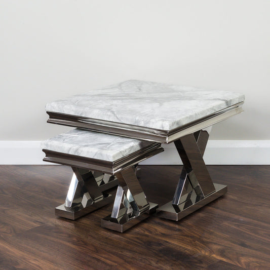 Dolce Grey Marble Nest Tables