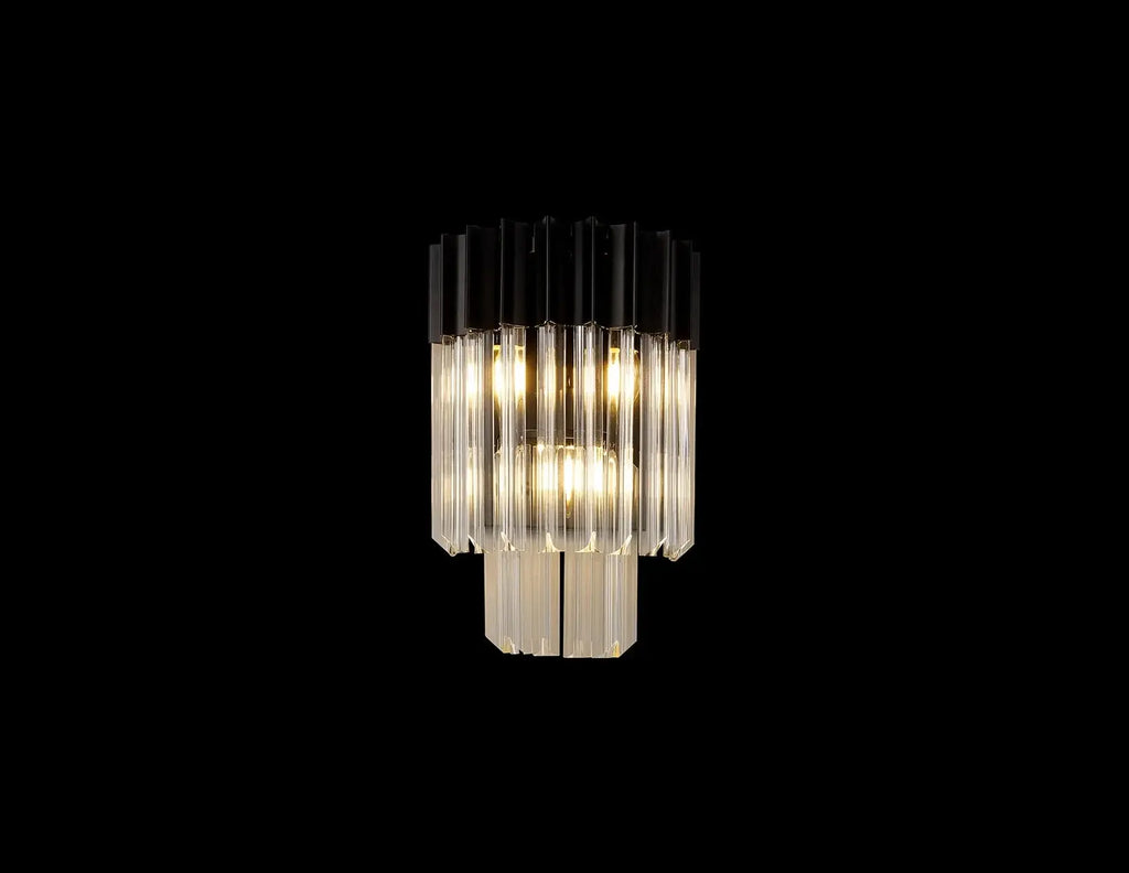 Kiera 3 Light Sculpted Glass Wall Lamp Home Store Living