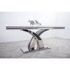 Octavia 1.8m White Marble Dining Table with Chrome Base Vida living