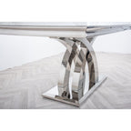Octavia 1.8m White Marble Dining Table with Chrome Base Vida living