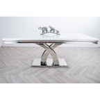 Octavia 1.8m White Marble Dining Table with Chrome Base Vida living