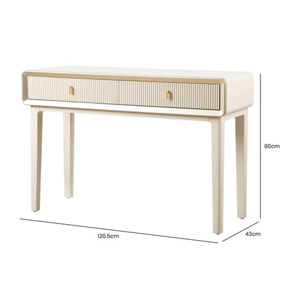 Amelie Cream Elm 2 Drawer Console Table CIMC