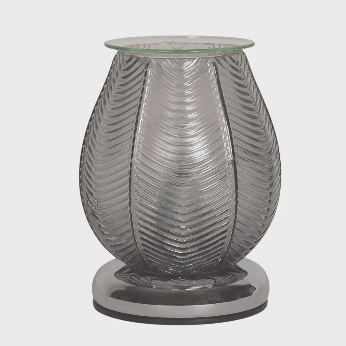 Electric Wax Melter Touch - Ribbed Grey Lustre 18cm Aromatize