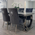 Ariann Dining Table 1.5m with 4 Majesty Plush Velvet Chairs Home Store Living