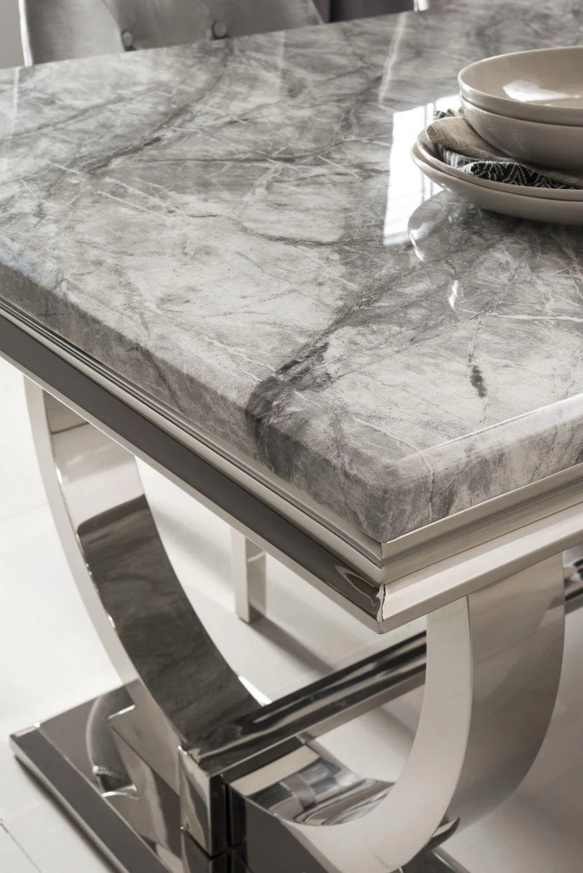 Chelsea Marble Dining Table with Chrome Legs AWS