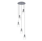 Brandon Ripple 66cm Round Pendant, 5 Light Adjustable E27 Home Store Living