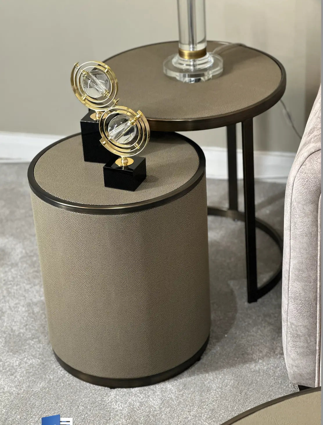 Belgravia nesting side tables with decorative accessories