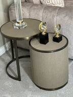 Belgravia side tables nested together beside a sofa
