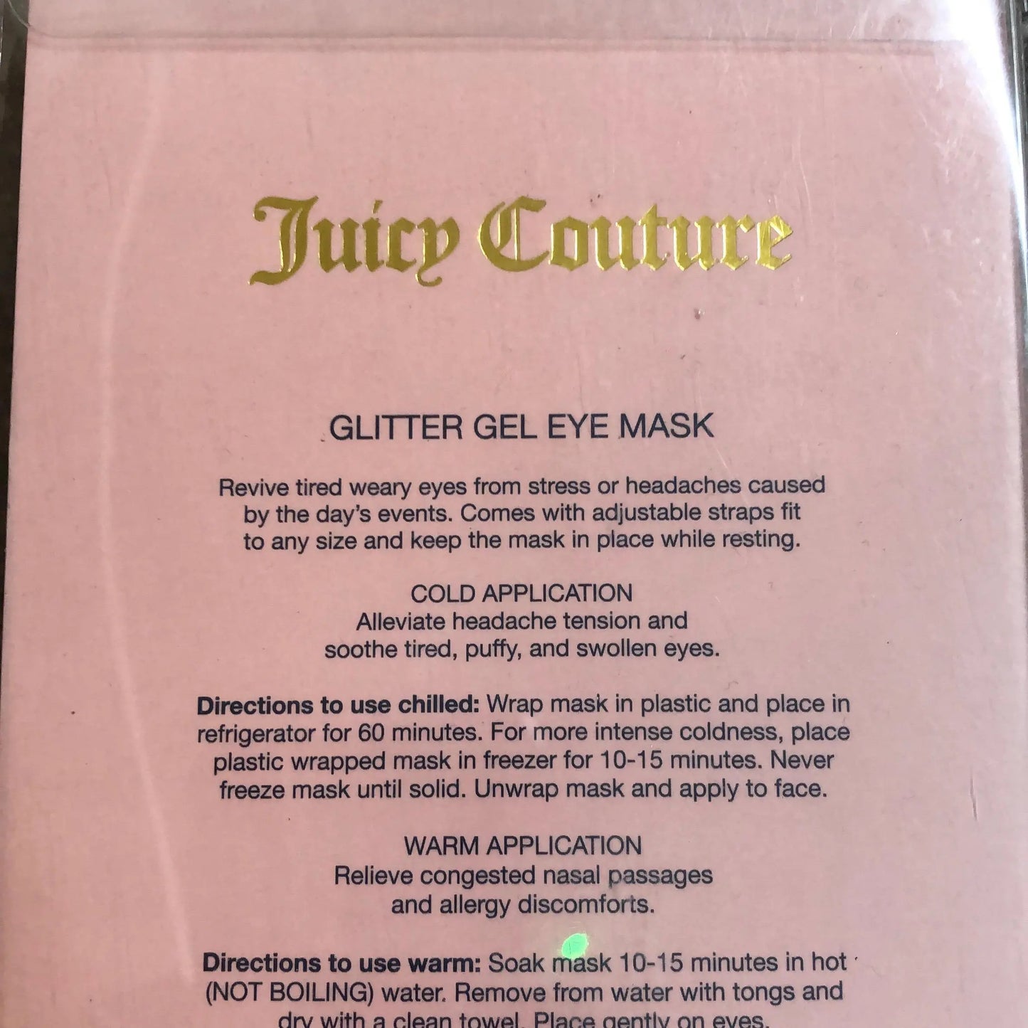 Juicy Couture Glitter Gel Eye Mask Home Store Living