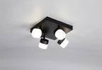 Bianca 4 Light Ceiling, 4 x 5W LED, 4000K, 1700lm, IP44, Sand Black, 3yrs Warranty Home Store Living