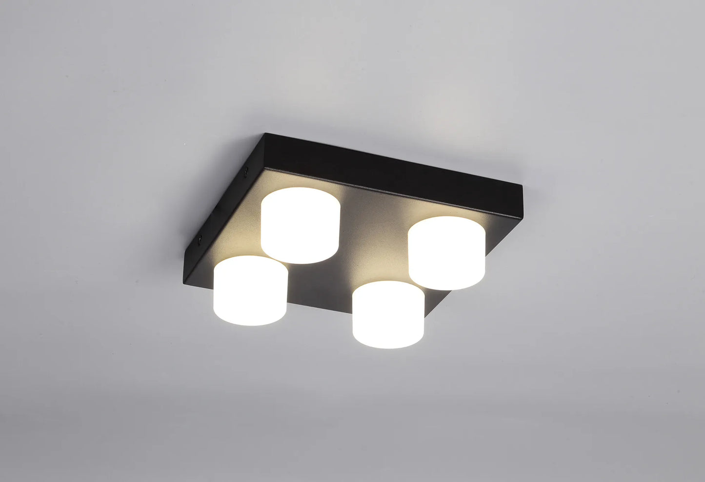 Bianca 4 Light Fixed Ceiling, 4 x 5W LED, 4000K, 1700lm, IP44, Sand Black, 3yrs Warranty Home Store Living