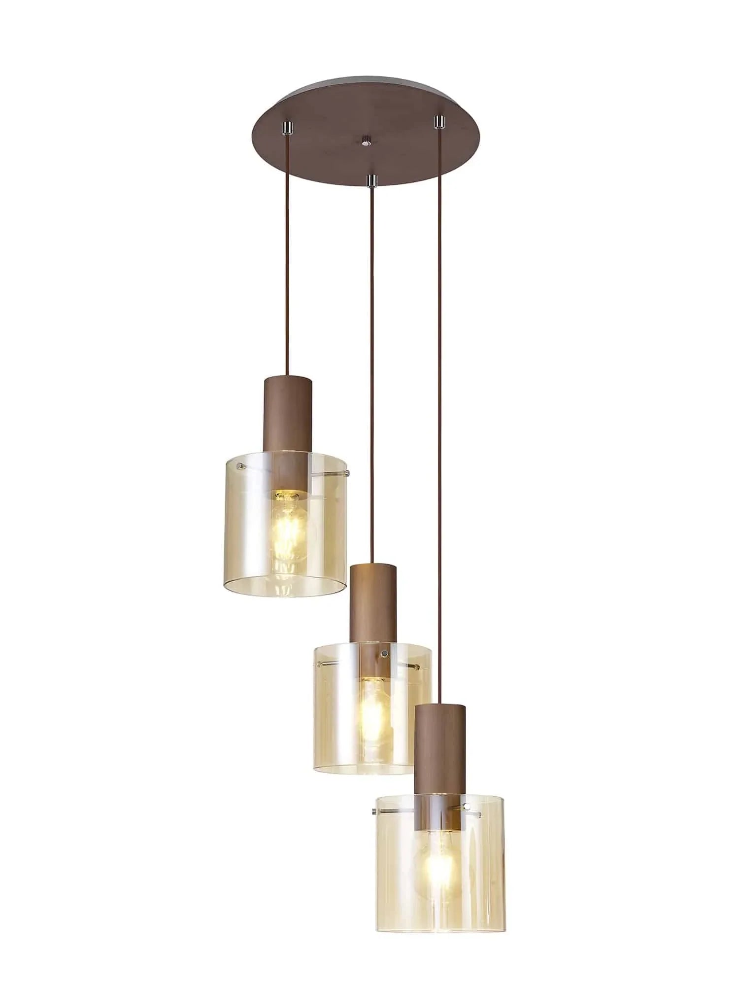 Bonni 3 Light Adjustable E27 Round Pendant Home Store Living