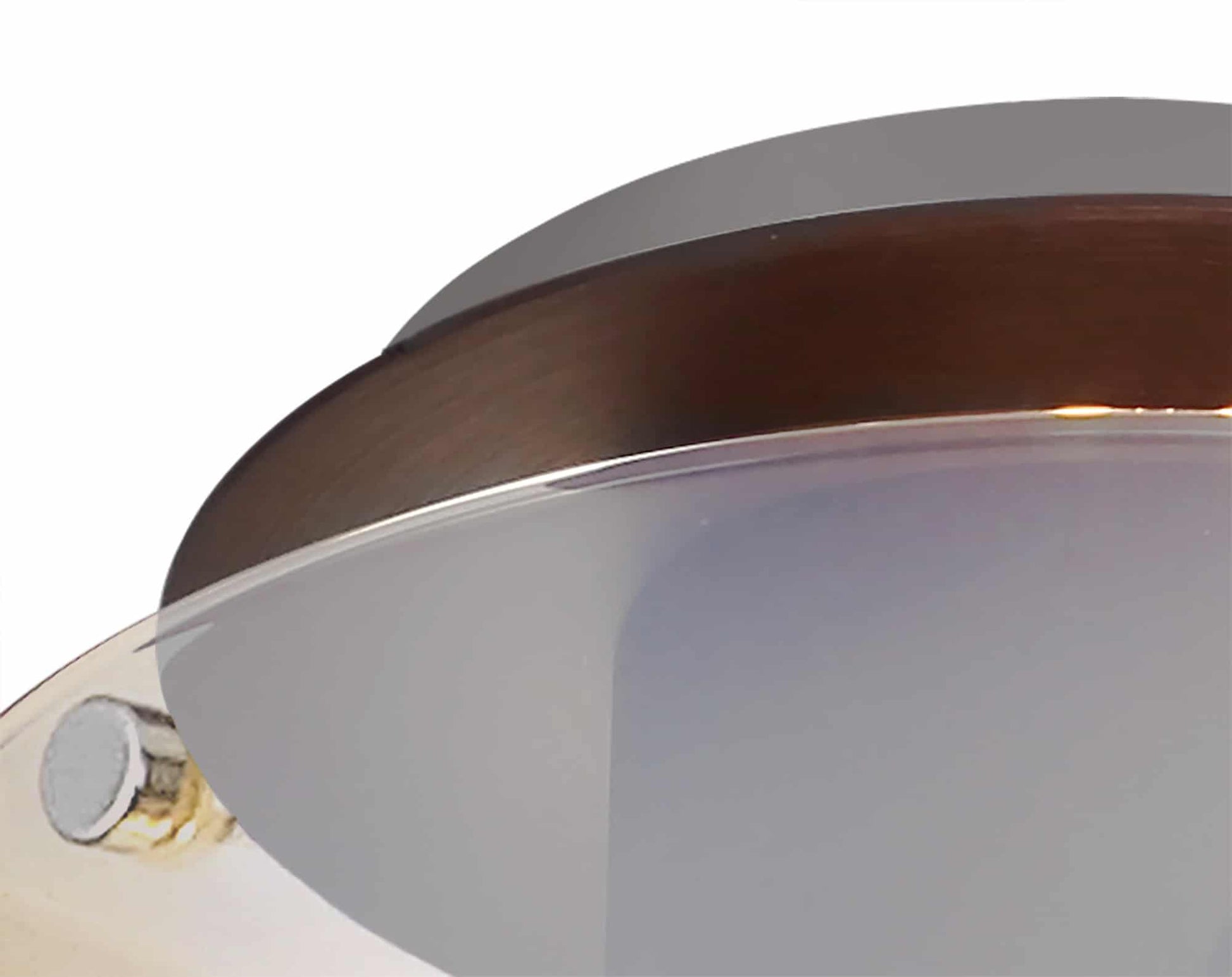 Bonni 1 Light Round Flush Fitting Ceiling Light with Mocha/Amber Glass Home Store Living