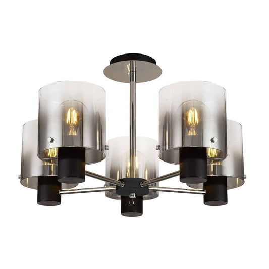 Bonni 5 Light Adjustable E27 Semi Flush Light Home Store Living