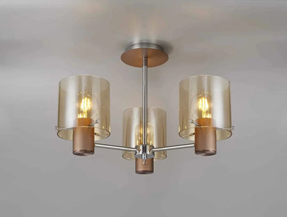 Bonni 3 Light Adjustable E27 Semi Flush Light Home Store Living