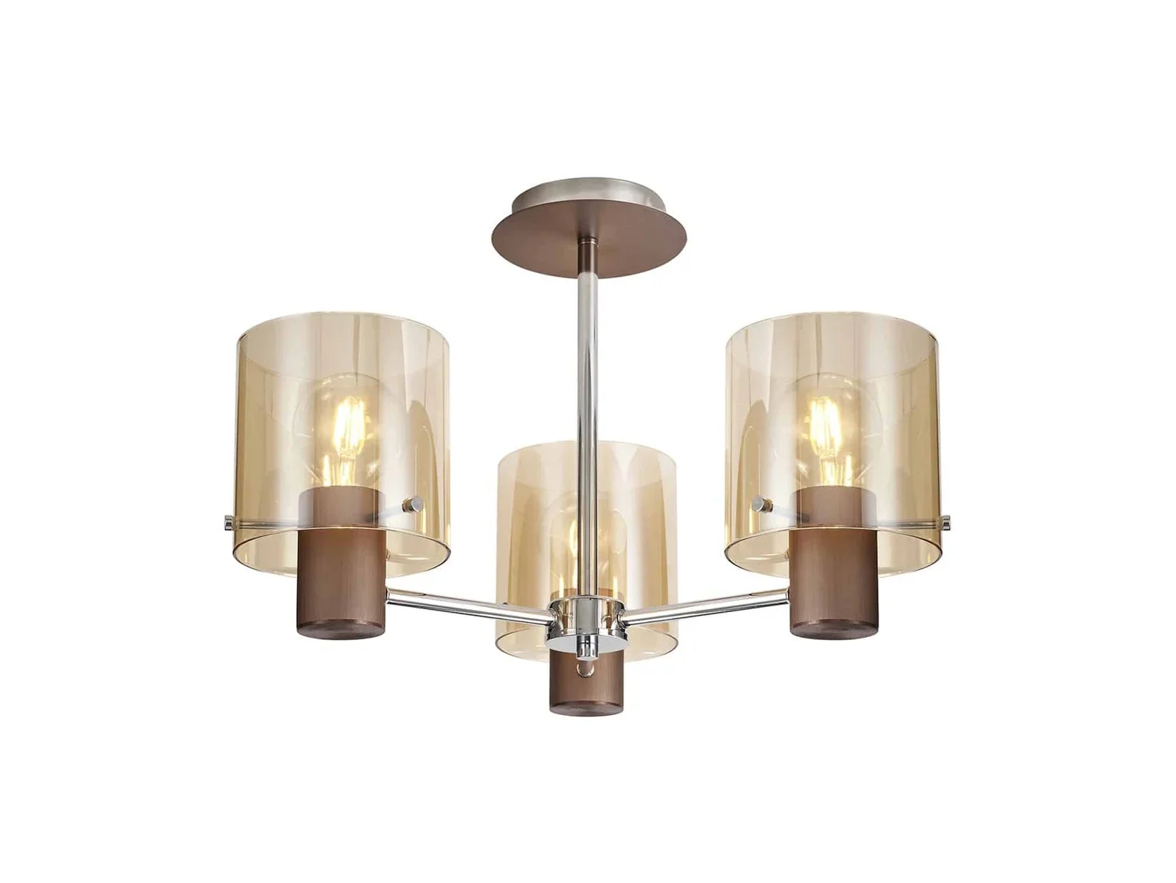 Bonni 3 Light Adjustable E27 Semi Flush Light Home Store Living