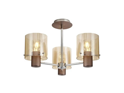 Bonni 3 Light Adjustable E27 Semi Flush Light Home Store Living