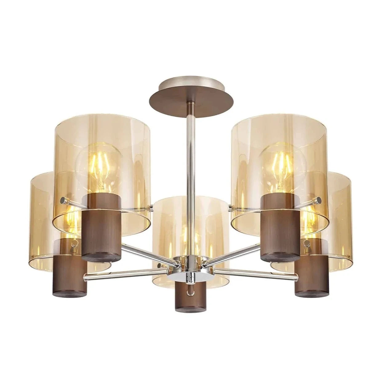 Bonni 5 Light Adjustable E27 Semi Flush Light Home Store Living