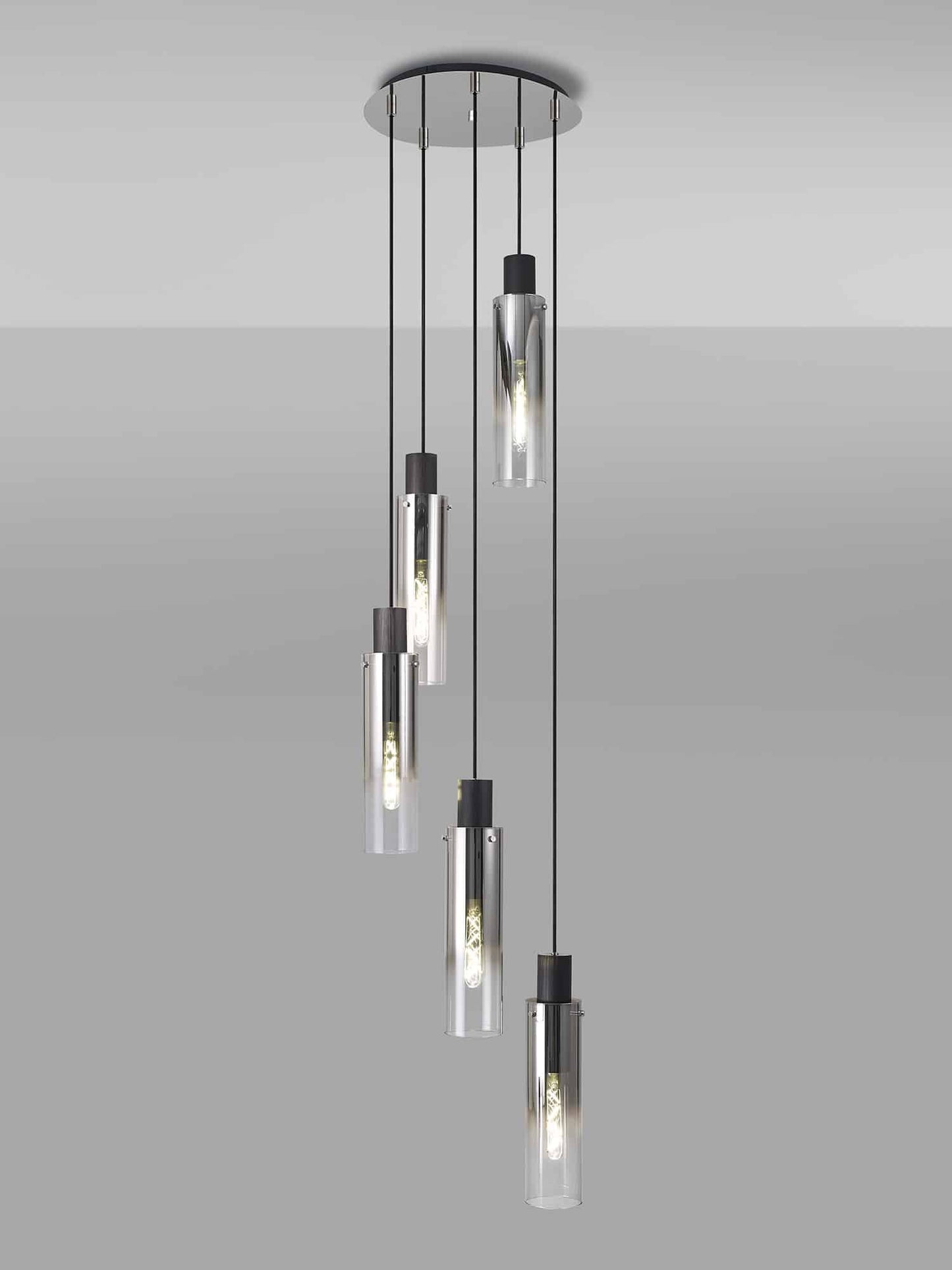 Bonni Slim 5 Light Adjustable E27 Round Pendant Home Store Living