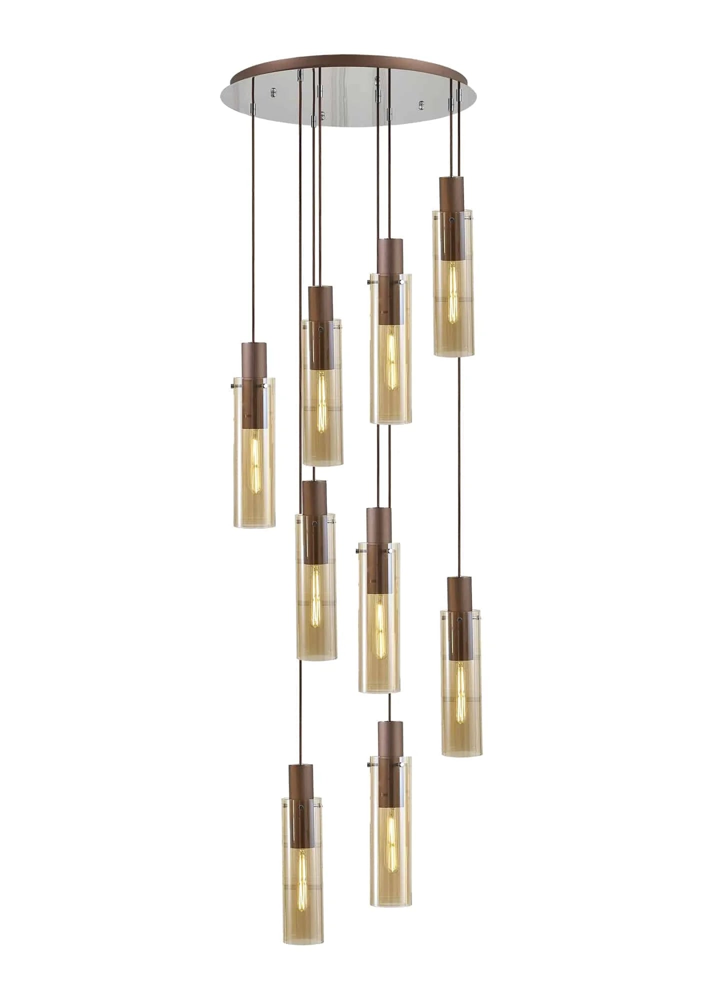 Bonni Slim 9 Light Adjustable E27 Round Pendant Home Store Living