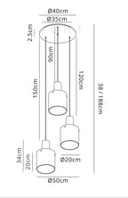 Bonni 3 Light Adjustable E27 Round Pendant Home Store Living