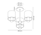 Bonni 3 Light Adjustable E27 Semi Flush Light Home Store Living