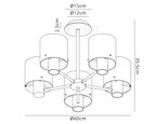 Bonni 5 Light Adjustable E27 Semi Flush Light Home Store Living