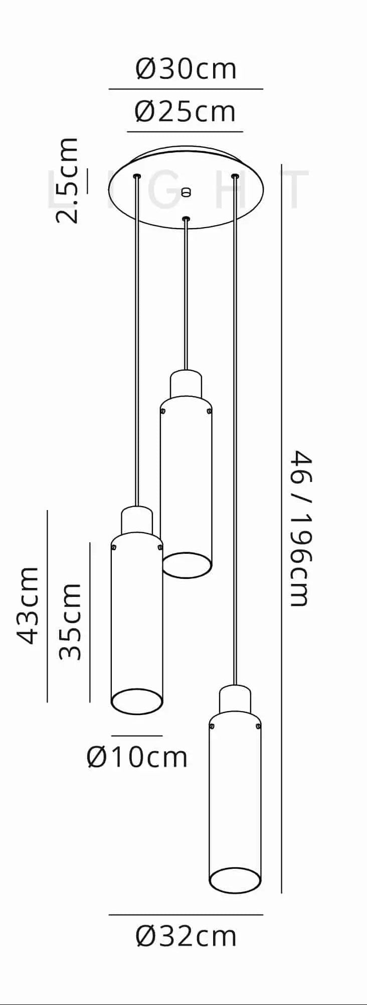 Bonni Slim 3 Light Adjustable E27 Round Pendant Home Store Living