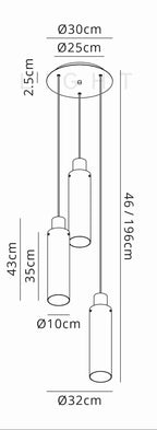Bonni Slim 3 Light Adjustable E27 Round Pendant Home Store Living
