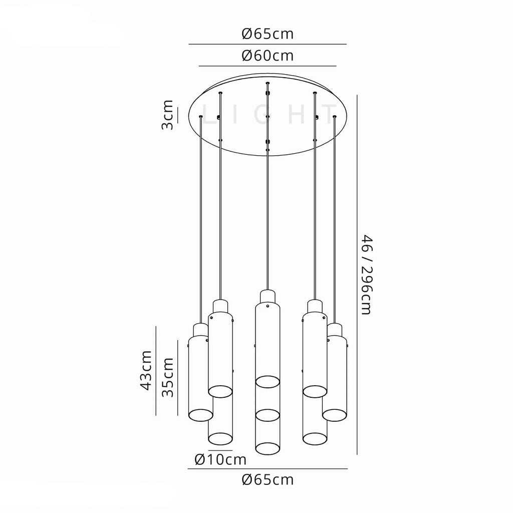 Bonni Slim 9 Light Adjustable E27 Round Pendant Home Store Living
