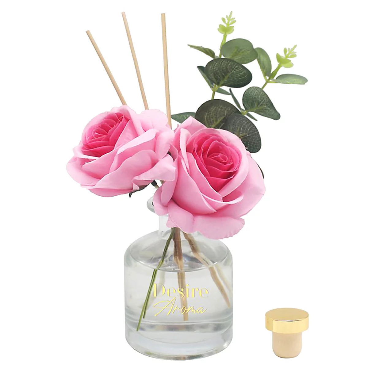 Desire Aroma Rose & Bergamot 200ml Pink Rose Reed Diffuser Lesser & Pavey Ltd