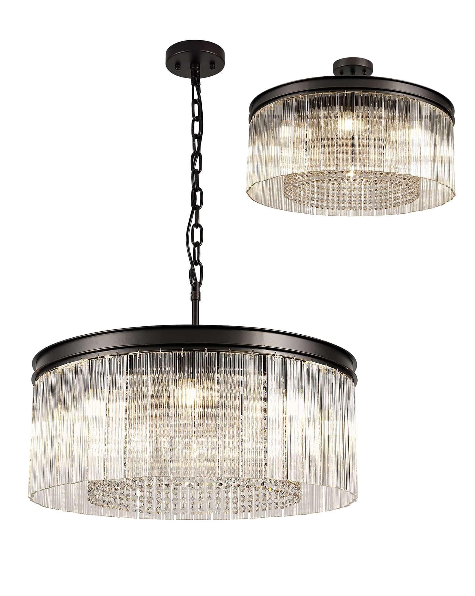 Braelyn Brown Oxide Semi Flush Round Pendant Home Store Living