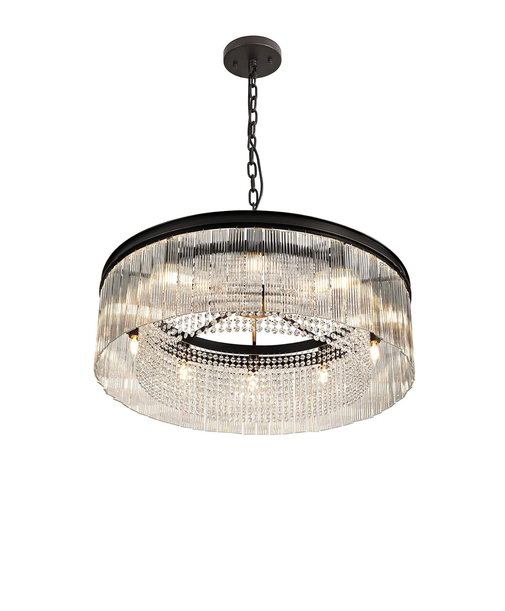 Braelyn Brown Oxide Semi Flush Round Pendant Home Store Living