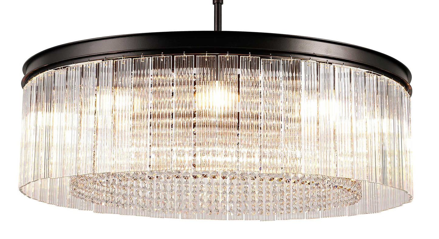 Braelyn Brown Oxide Semi Flush Round Pendant Home Store Living