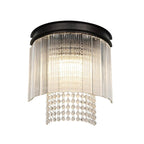 Boylon Wall Light Brown Oxide With Fluted Glass And Crystal SH7680 (2LT105A) Inspired Lighting
