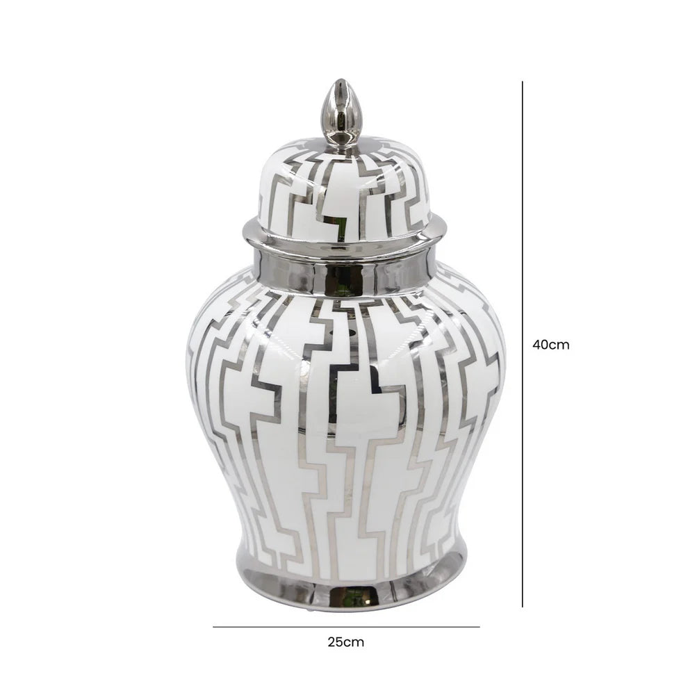 White and silver urn pot ginger jar( 2135 ) CIMC