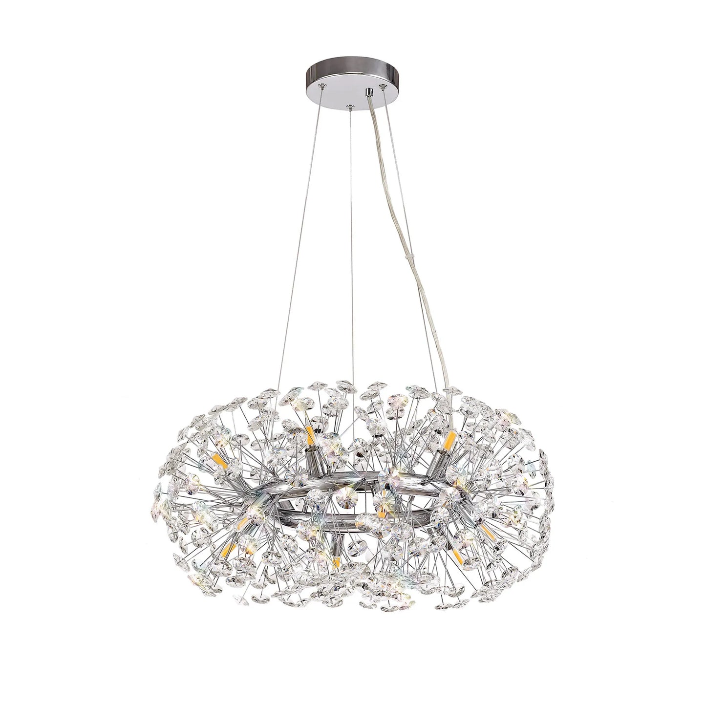 Brantley Pendant 60cm Ring 12 Light G9 Polished Chrome/Crystal