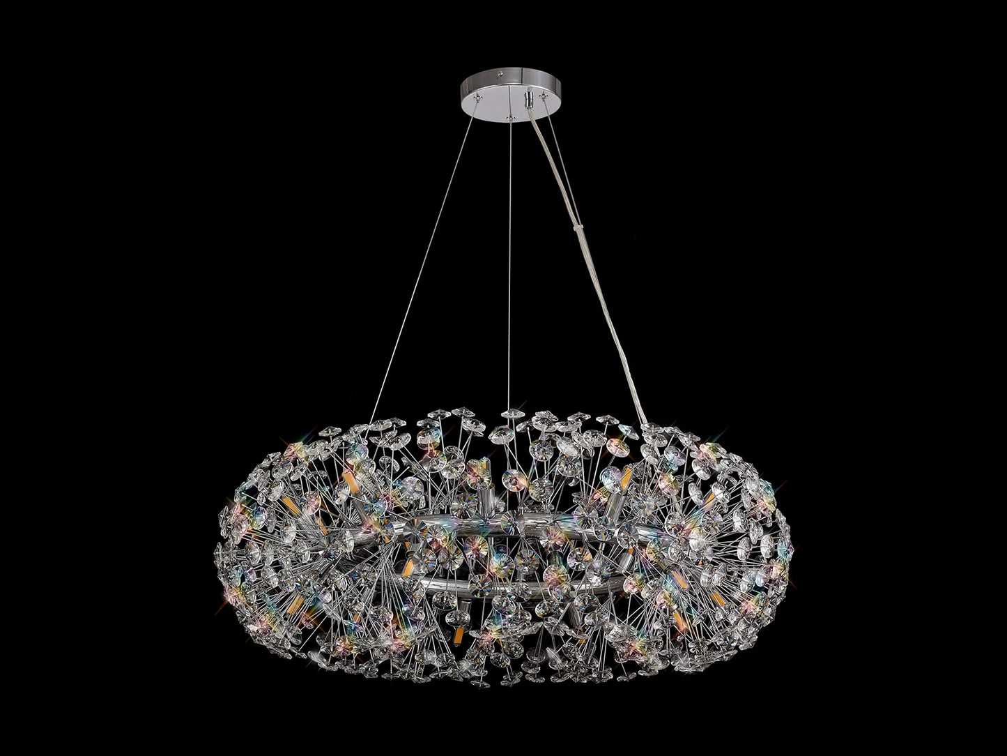 Brantley Pendant 80cm Ring 20 Light G9 Polished Chrome/Crystal