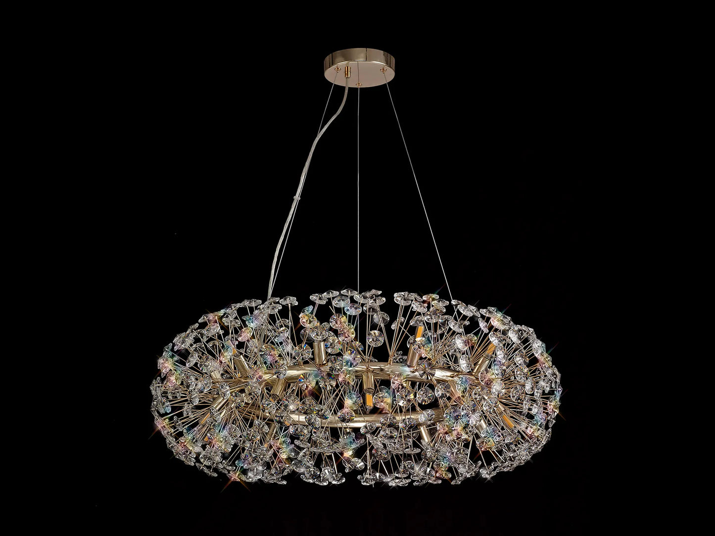 Brantley Pendant 80cm Ring 20 Light G9 French Gold/Crystal