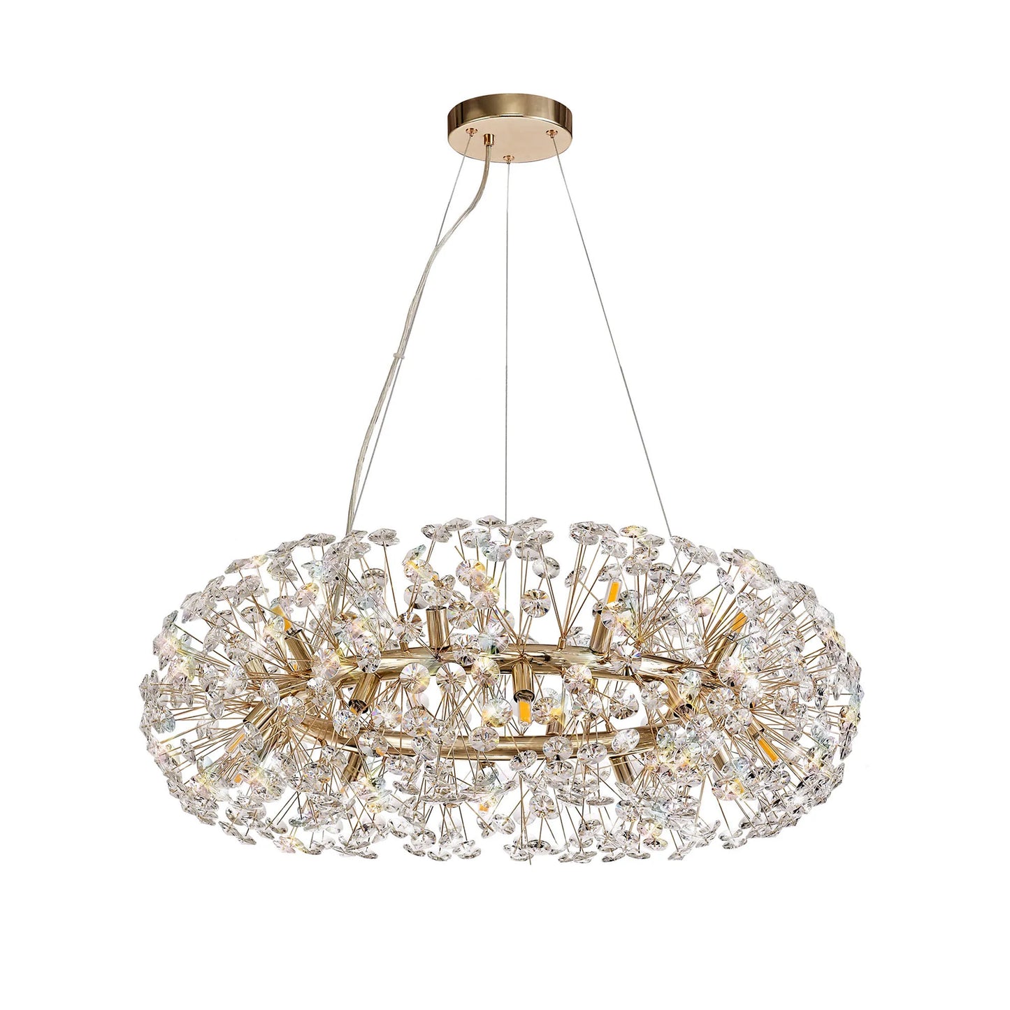 Brantley Pendant 80cm Ring 20 Light G9 French Gold/Crystal