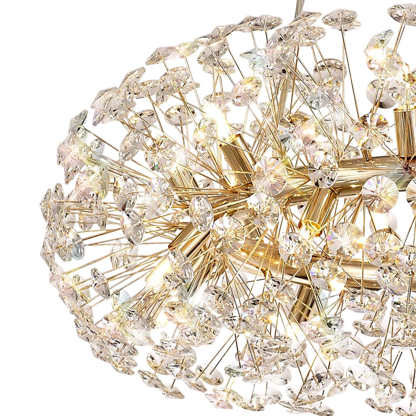 Brantley Pendant 80cm Ring 20 Light G9 French Gold/Crystal