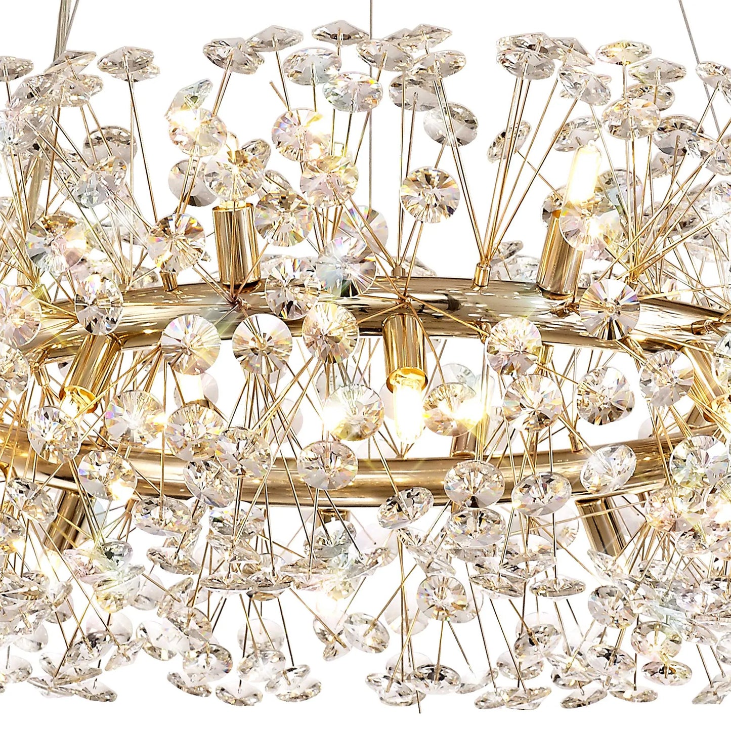 Brantley Pendant 80cm Ring 20 Light G9 French Gold/Crystal