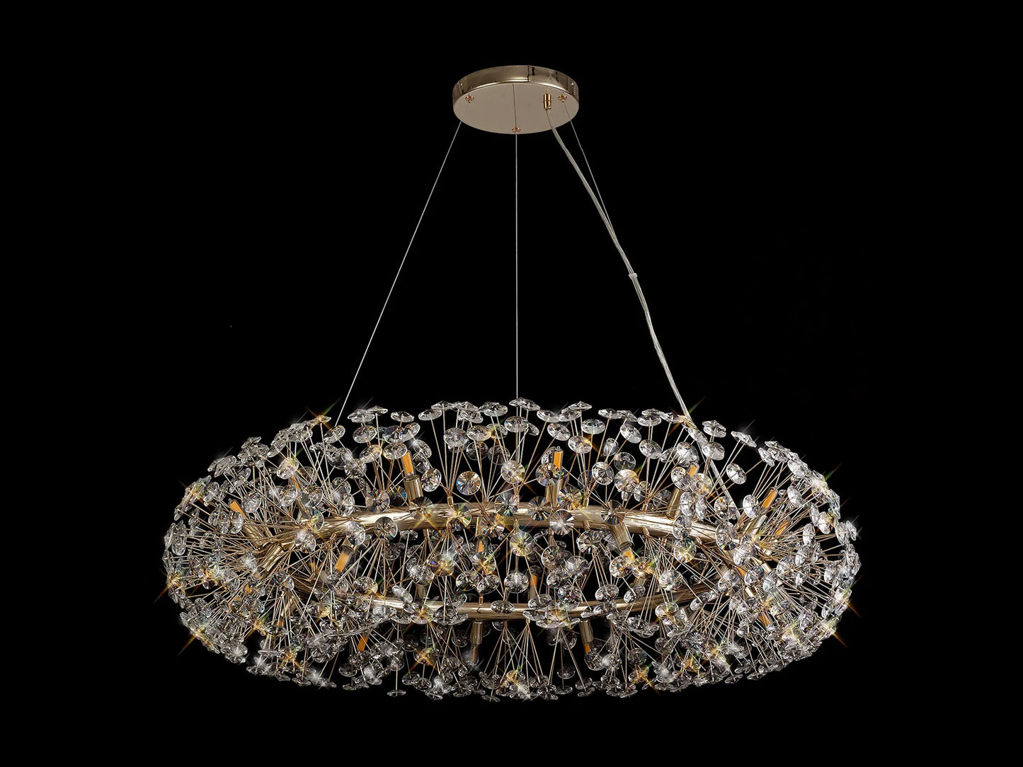 Brantley Pendant 1m Ring 26 Light G9 French Gold/Crystal