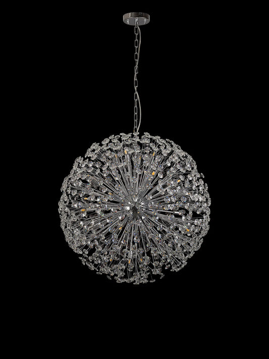 Brantley Pendant 80cm Sphere 24 Light G9 Polished Chrome / Crystal, Item Weight: 19.7kg