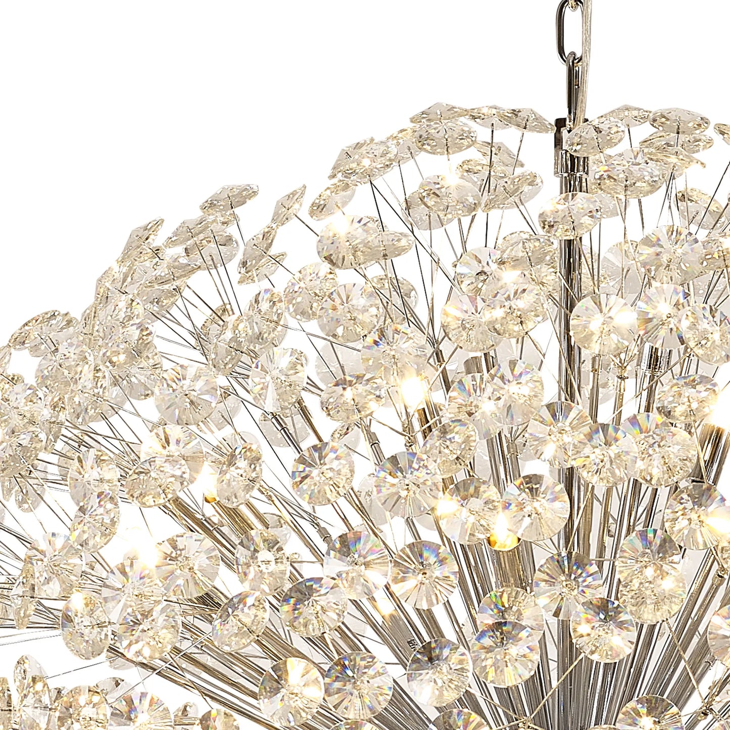 Brantley Pendant 1m Sphere 48 Light G9 Polished Chrome / Crystal, Item Weight: 42.5kg