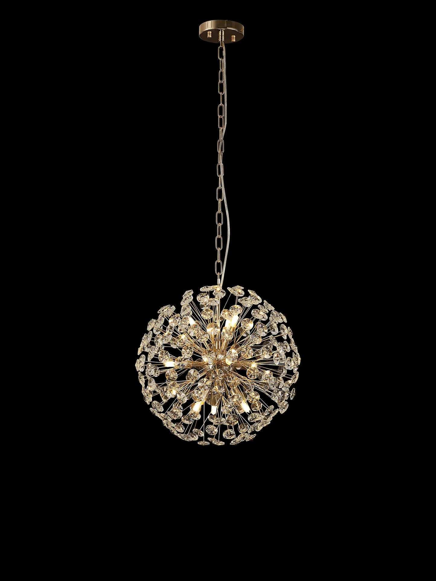 Brantley Pendant 40cm Sphere 9 Light G9 French Gold / Crystal